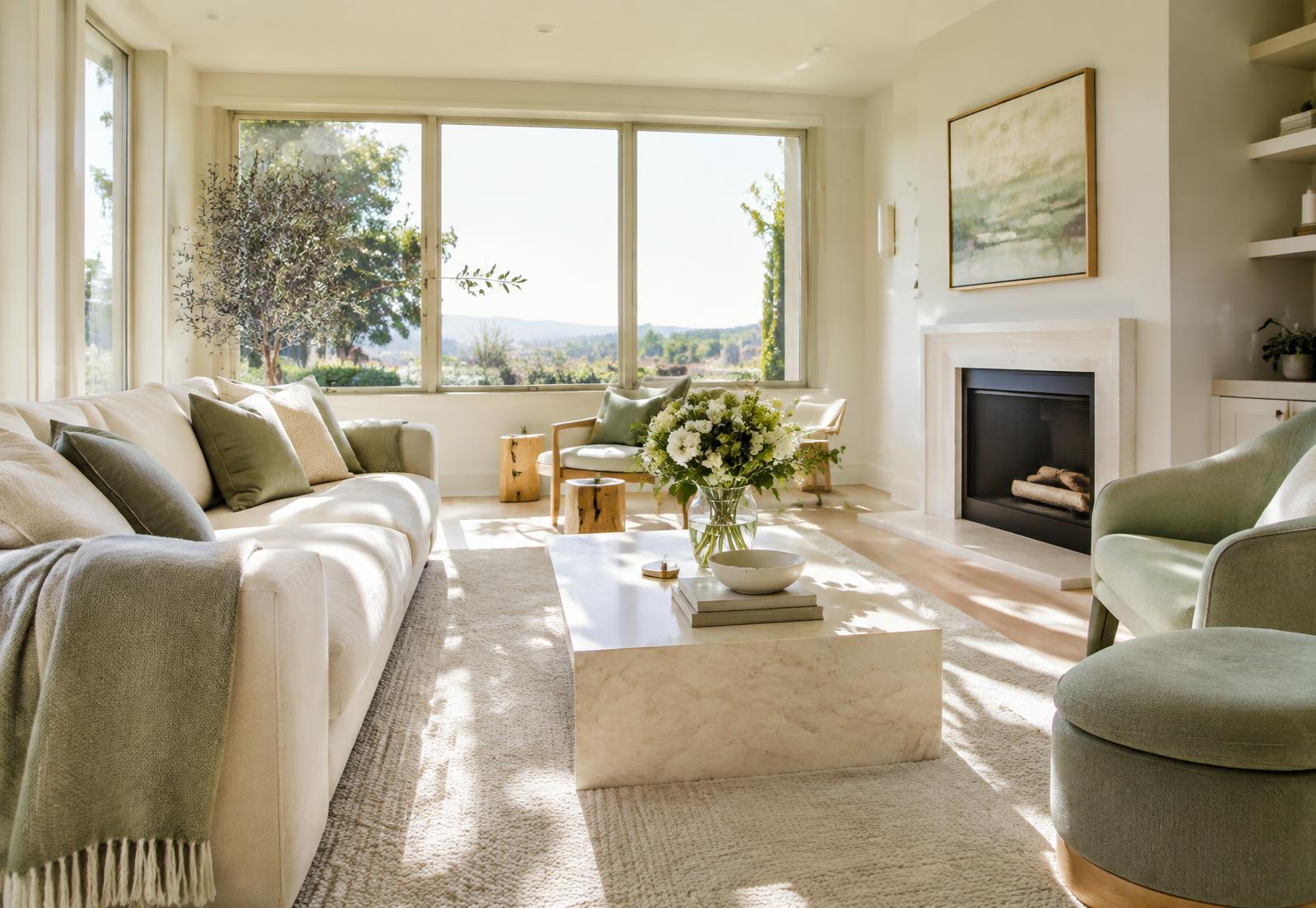 Freshly cleaned living room in Silicon Valley